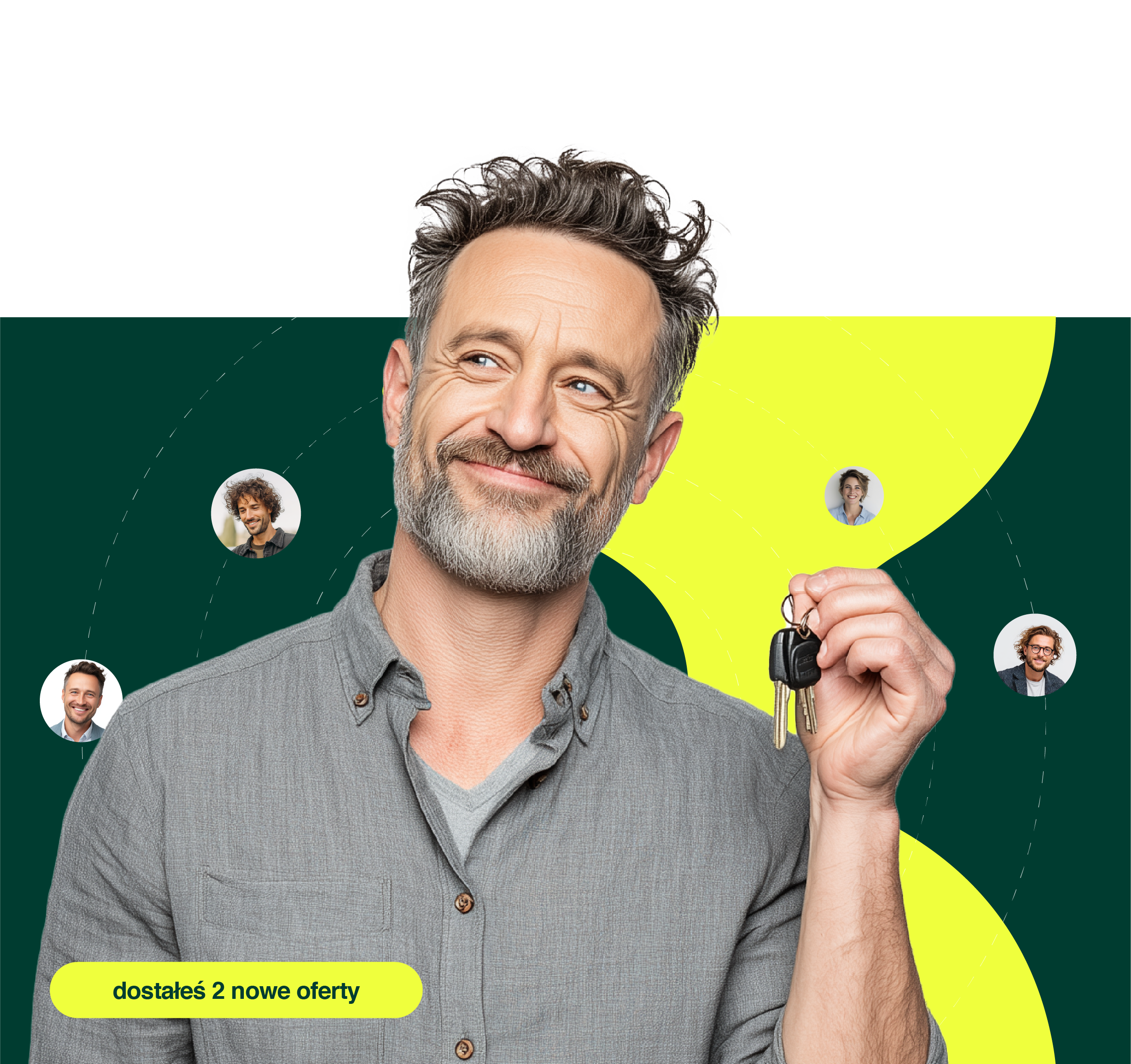 Szczęśliwy kierowca trzymający kluczyki